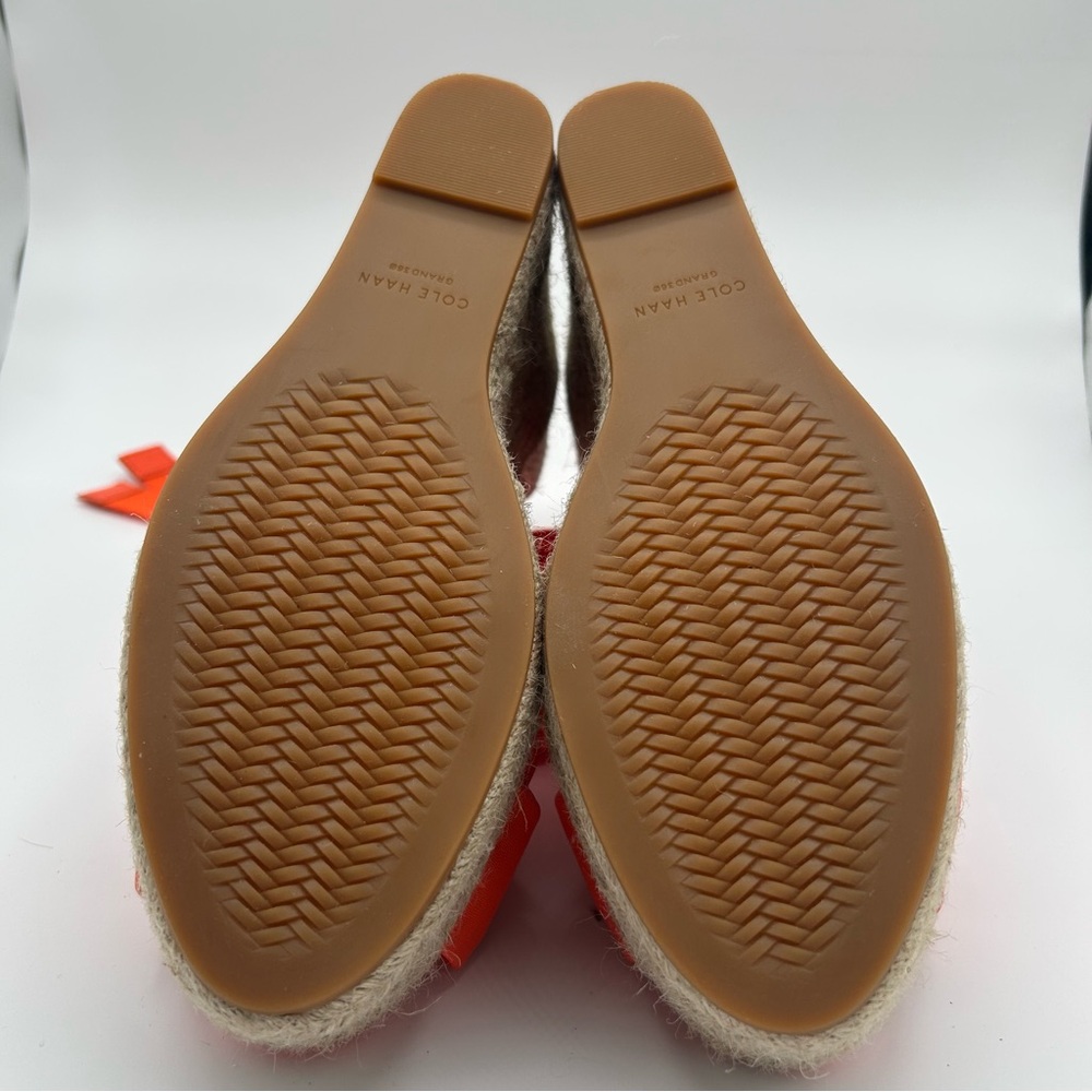 New Cole Haan Orange Cloudfoam Espadrille Wedge Sandals size 7 - Picture 8 of 13